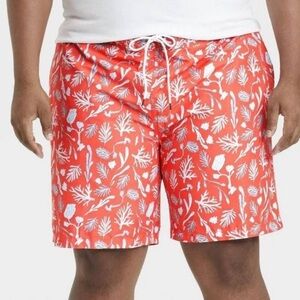 GoodFellow Co Swim Trunks Mens  Mesh Lined Coral Sea Life